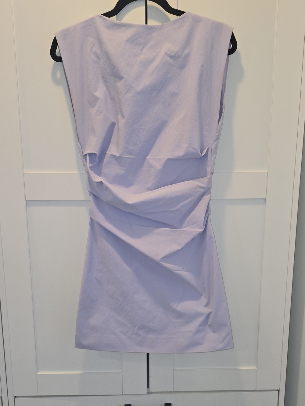 Sleeveless Lavender Draped Mini Dress